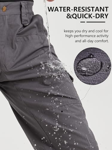 CNBQDD Cargo Work Pants for Men Construction Ripstop Waterproof Mens Tactical Pants Lightweight Hiking Outdoor Pants with Pockets Dark Gray 34Wx30L - Image 3