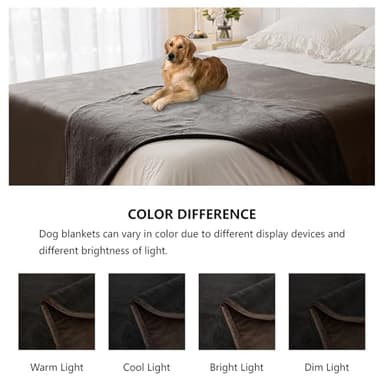 Tuffeel Waterproof Blanket for Bed Protection, Washable Dog Blankets for Couch, Soft Reversible Pet Throw Furniture Protector Cover for Sofa-82"x108",Light Brown+Dark Brown - Image 7