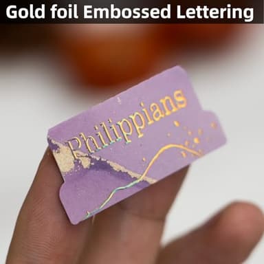 UPAFEXXI-Laminated Bible Tabs (Gold Foil Embossed Lettering), Bible Tabs for Women and Men, Reposition Large Print Stickers, Easy to Read and Apply, 80 Chapters Labels for Easy Navigation - Image 3