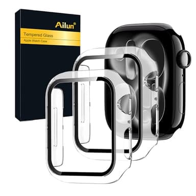 Ailun for Apple Watch Series 11/10 Screen Protector Case [46mm], Ultra-Thin Hard PC Case Built in Tempered Glass for iWatch, Shockproof Cover with Button [2 Pack][Clear]