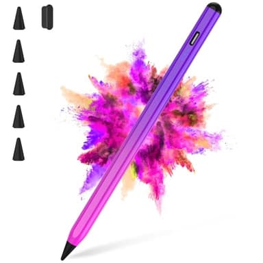 Stylus Pen for iPad 2018-2025 with Palm Rejection, Faster Charge,Tilt Sensitivity iPad Pencil Compatible with A16/10th/9th/8th/7th/6th,Pro 11/12.9/13in M4,Air M2/M3/5th/4th, Mini 6/5 (Gradient Purple) - Image 1