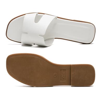 Stratuxx Kaze Open Toe Flat Dress Sandals Womens Slide Comfortable Summer Black, White, Tan Sandals for Women - Image 2