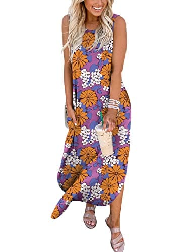 ANRABESS Women Casual Loose Sundress Sleeveless Split Maxi Long Beach Shirt Dress Travel Vacation 2025 Summer Outfits Floral Print XX-Large - Image 4