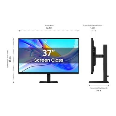 Samsung 37-inch ViewFinity S8 (S80UD) 4K UHD HDR10 High Resolution Monitor, USB-C, Height Adjustable Ergonomic Stand, Built-in KVM Switch, Advanced Eye Care, LS37D800UANXZA, 2025 - Image 3