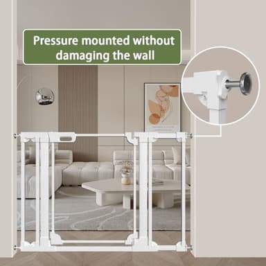 AIKSIWAI Clear Baby Safety Gate for Stairs,29"-48" Wide, 30" Tall Pressure Mounted Acrylic Pet Gate, Easy Walk Through Auto Close Child Gate for Doorways and House,29.52-47.24" - Image 7