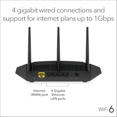 NETGEAR Nighthawk WiFi 6 Router (RAX36) – Security Features, AX3000 3 Gbps Wireless Speed – Dual-Band Gigabit Internet Router – Covers 2,000 sq. ft., 25 Devices – Built-in VPN, USB 3.0, Gaming - Image 4