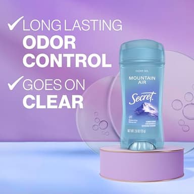 Secret Fresh Antiperspirant Deodorant for Women, 72hr Breathable Sweat & Odor Protection, Instant Freshness & Gentle, PH Balancing Minerals, Clear Gel, Mountain Air Scent, 2.6 oz - Image 2