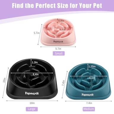 Yopnoyik 2 Pack Slow Feeder Dog Bowls for Healthy Eating, Non-Slip and Anti-Choking Design, Reduces Bloating & Overeating for Large Dogs, Easy to Clean - Image 2