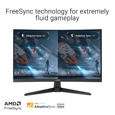 ASUS TUF Gaming 27” 1440P Curved HDR Gaming Monitor (VG27WQ3B) - QHD (2560 x 1440), 180Hz, 0.5ms, Extreme Low Motion Blur, FreeSync, 90% DCI-P3, DisplayWidget, 3 yr Warranty - Image 4