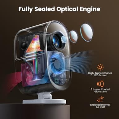 [AI Auto Focus/Dolby Audio] Projector with WiFi6 and 2-Way Bluetooth, 20W Speakers, 1080P Home Theater Movie Proyector, Fully Sealed Projector w/ HDMI ARC, iWIMIUS for Indoor&Outdoor (White, Standard) - Image 6