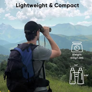 WOSPORTS 10x42 Binoculars for Adults - IP67 Waterproof Binoculars for Bird Watching, Hunting, Hiking, Alaska Cruise - Image 4