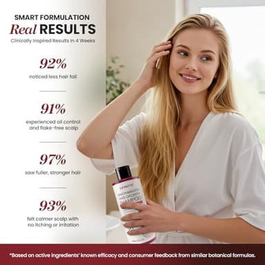Onion & Biotin Hair Growth Shampoo: Infused With Natural Rosemary Tea Tree Anti Hair Loss Shampoo - Scalp Smooths Thickening Formula Support Hair Regrowth For Women Men 12.5Fl Oz - Image 4