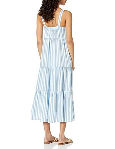 The Drop Women's Britt Tiered Maxi Tent Dress, Blue Bell Stripe, L - Image 2