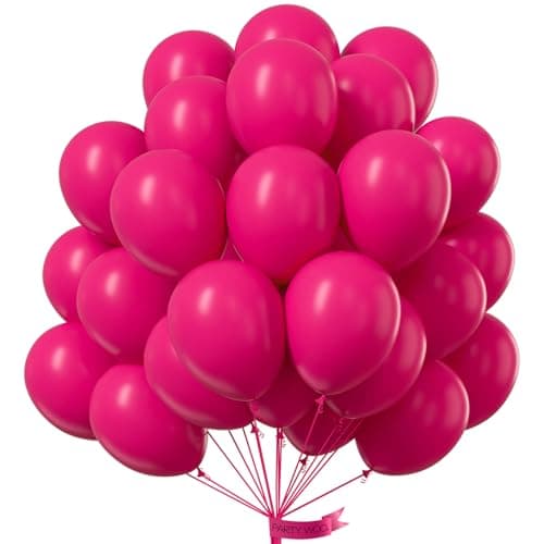 PartyWoo Hot Pink Balloons 101 pcs 12 Inch Magenta Balloons for Dark Pink Balloon Birthday Baby Shower Fuchsia Balloon Valentine's Day Princess Party Bachelorette Engagement Party Decorations Pink-Y12 - Image 1