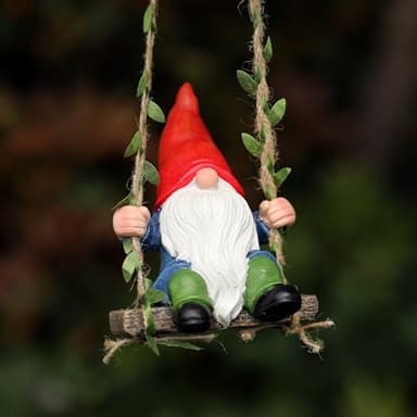 WSHMZYHOME Garden Gnome on Swing Statue Decoration Figurine Ornament for Indoor Outdoor Home Patio Yard Lawn,Gift for Mom - Image 3