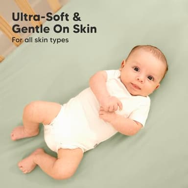 2-Pack Waterproof Baby Crib Sheets for Boys, Girls - 52x28 Viscose Derived from Bamboo Toddler Bed Sheet Neutral, Fitted Crib Mattress Protector Cover for Baby Bedding, Soft & Gentle (Avocado) - Image 5
