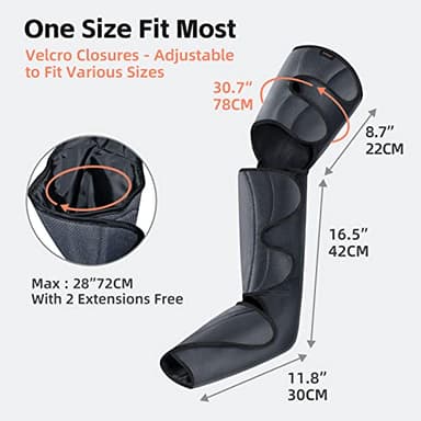 SHINE WELL Leg Compression Massager, Air Compression Massager for Circulation and Pain Relief, 3 Modes 3 Intensities 2 Extenders and Adjustable Wraps, Gift for Family or Friend - Image 5