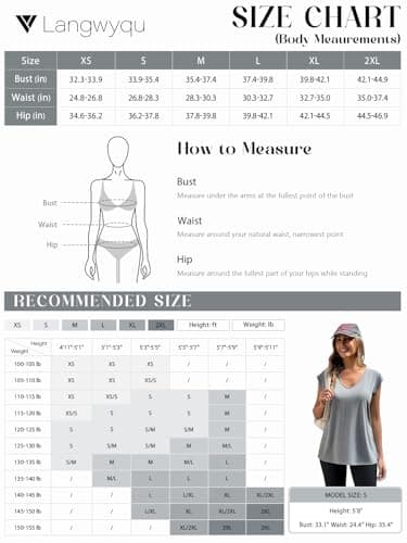 Langwyqu Womens Cap Sleeve Blouses T-Shirt Casual Loose Fit Basic Shirts Tank Tops White - Image 7