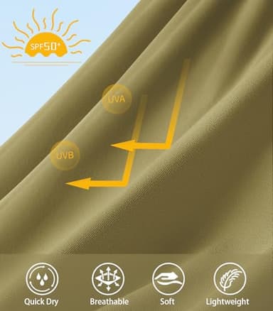 NORTHYARD Men's Sun Protection UPF 50+ Shirts Long Sleeve Swim Rash Guard Shirt Workout Running Athletic Gym UV Fish Hiking KHAKIGREEN XL - Image 5