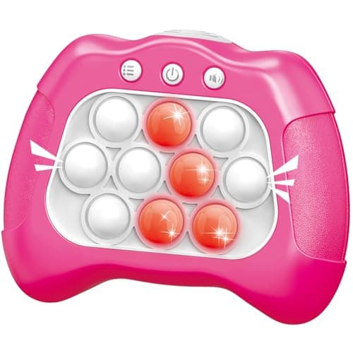 Pop Push Game Toy for Kids, Quick Fast Puzzle Game, Light up Fidget Toy 8-12, Bubble Sensory Toys Christmas Birthday Gifts for Kids Ages 3-12 (Pink) - Image 1