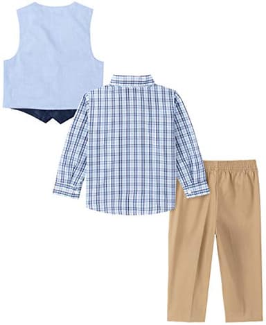 Nautica Baby Boys' 4-Piece Vest Set with Dress Shirt, Vest, Pants, and Tie, Flag Blue, 3-6 Months - Image 6