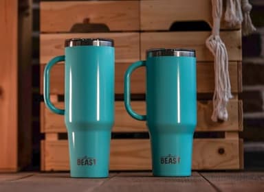 Beast 42 oz Tumbler Stainless Steel Vacuum Insulated Coffee Ice Cup Double Wall Travel Flask (Aqua Blue) - Image 5