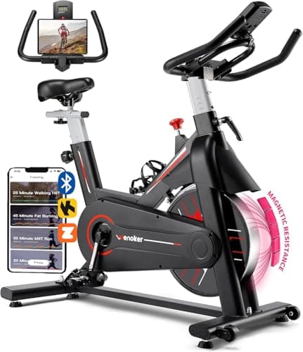 Exercise Bike, WENOKER Magnetic Resistance Stationary Bike for Home, App Supported Indoor Bike with Whisper Quiet, Heavy Flywheel and Upgraded Digital Display - Image 1