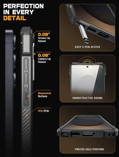 SUPCASE for Samsung Galaxy S25 Ultra Case with Stand (Unicorn Beetle Grip), [S Pen Friendly] [Compatible with MagSafe] [Military-Grade Protection] Magnetic Translucent Back Phone Case, Black - Image 9