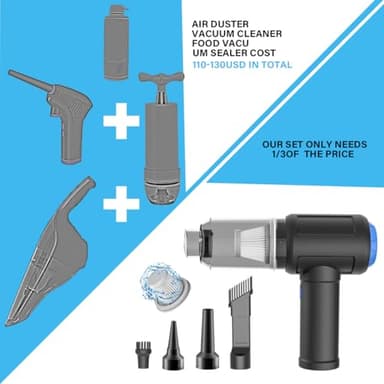 Meudeen Air Duster - Computer Vacuum Cleaner - for Keyboard Cleaning - Cordless Canned Air - 110000RPM Powerful PC Cleaner(VC08) - Image 5