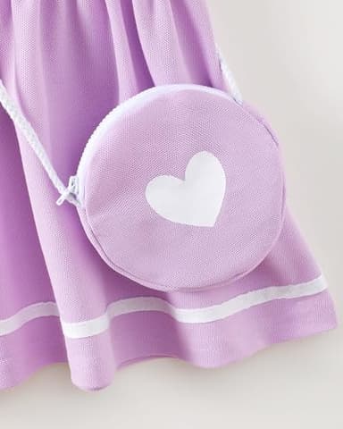 4T Girl Clothes 5T Little Girls Clothes Summer Sporty Sleeveless Ruffle Dress Toddler Outfits Set Purple Polo Casual Dresses for Kids Girl Clothes - Image 7