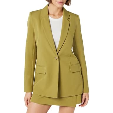 The Drop Women's Blake Long Blazer, Olive Oil XXL, Plus Size - Image 1