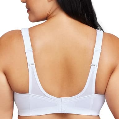 Glamorise Full Figure Plus Size MagicLift Seamless Sports Bra Wirefree #1006 White - Image 2