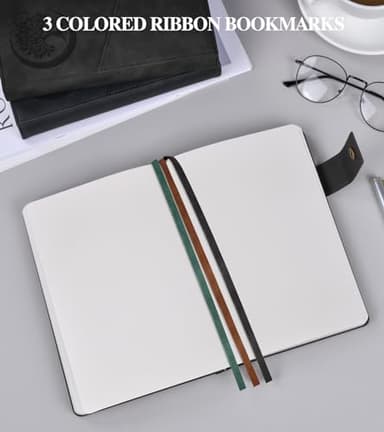 PAIBAS Blank Journal Notebook, A5 Hardcover Leather Sketchbook with 200 Pages Thick Blank Paper for Men Women, Unlined Drawing & Writing Journal, 5.9" x 8.4" Plain Notebook (black) - Image 6