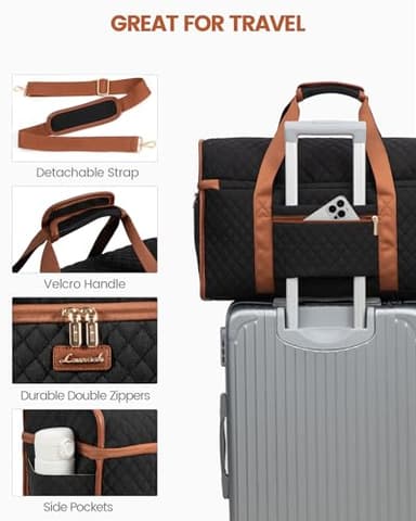 LOVEVOOK Extra Large Travel Duffle Bag, Weekender Bags For Women, Carry On Personal Item Travel Bag For Airplanes, Overnight Bag Hospital Bag for Labor and Delivery, Gym Duffel Bag, 3Pcs - Image 7