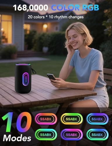 Portable Bluetooth Speaker, Bluetooth 5.4 Speaker, 30W Dual Speaker, 2.0 Channel, Deep Bass, 30H Playtime, Colorful RGB Lights, IPX7 Waterproof, TWS pairing for Outdoor/Home/Party/Travel, Gift Ideas - Image 5