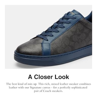 Coach Men's HIGH LINE Sneaker, Deep Blue/Charcoal, 12 - Image 4