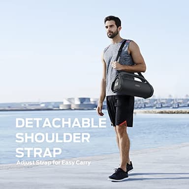 Monster Adventurer Max Bluetooth Speaker, IPX7 Waterproof Portable Speaker with Double Subwoofer, 100W Stereo Sound and Rich Bass, Wireless Outdoor Speakers for Home, Beach, 24H Play, Silver - Image 4