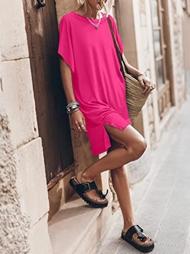 ANRABESS Women’s Summer T Shirt Dress 2025 Beach Vacation Travel Outfits Casual Simple Soft Mini Sundress Cover Up Clothes - Image 7