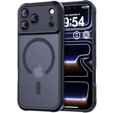 Thomo Magnetic for iPhone 17 Pro Max Case, [Compatible with Magsafe] [Full Camera Protection] Translucent Matte Military Grade Shockproof with Anti-Fingerprint Phone Cover 2025, Black - Image 1