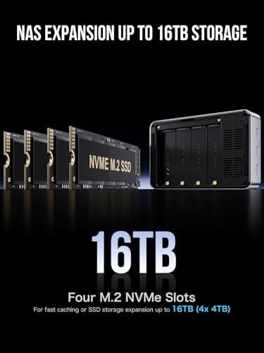 GMKtec Mini PC NAS, G9 N150 Dual Boot Linux Desktop Computer 12GB DDR5 64GB EMMC + 1TB M.2 SSD, 4*M.2 NVMe Slots, Dual NIC 2.5GbE, USB-C/USB 3.2 10Gbps, Network Attached Storage - Image 4