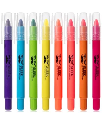 Mr. Pen No Bleed Gel Highlighter, Bible Highlighters, Assorted Colors, Pack of 8 - Image 1