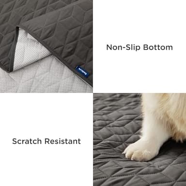Bedsure 100% Waterproof Bed Cover for Dogs Washable - Non Slip Waterproof Dog Blanket for Bed, Lightweight Furniture Protector Durable for Pet Puppy with Non-Slip Bottom, Dark Grey, 68x82IN - Image 3