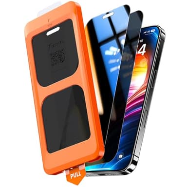 TOCOL for iPhone 16 Plus 15 Plus Privacy Screen Protector True 25°Anti Spy 9H+ Hardness Tempered Glass Full Coverage Screen Protector Easy Installation 2 Pack - Image 1