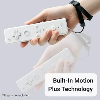 Wii Remote with Motion Plus - Wireless Bluetooth Game Controller - Official Wii and Wii U Compatible - 2 Pack (Renewed) (White) - Image 4