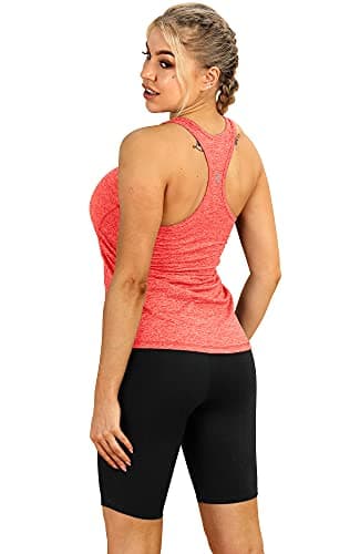 icyzone Workout Tank Tops for Women - Racerback Athletic Yoga Tops, Running Exercise Gym Shirts(Pack of 3)(XL, Granite/Blue/Orange) - Image 4