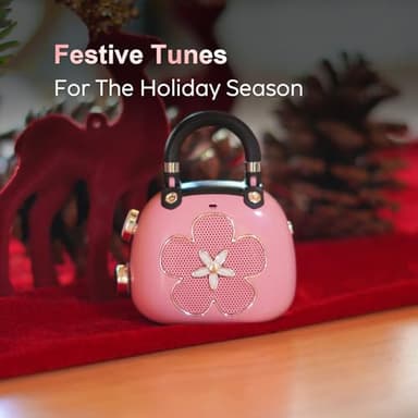 DOSS Candy Mini Bluetooth Speaker with Mighty Sound, Retro Stylish Design, Adorable for Home, Room, Desk Decoration Minors, Women-Light Pink - Image 3