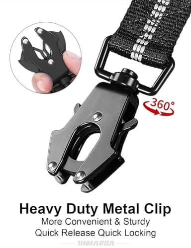 Heavy Duty Dog Leash, 4-6FT Shock Absorbing Dog Leashes with Traffic Handle and Comfortable Padded Handles, Advanced Easy Metal Clip, No Pull Reflective Leash for Medium Large Dogs That Pull (Black) - Image 2