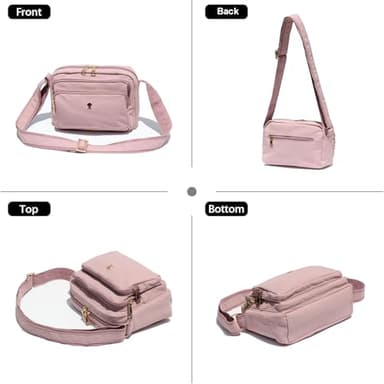 ESVAN Triple Zip Crossbody Bags for Women Fashion Ladies Purse Multi-Pocket Handbags Messenger Shoulder Bag - Image 6