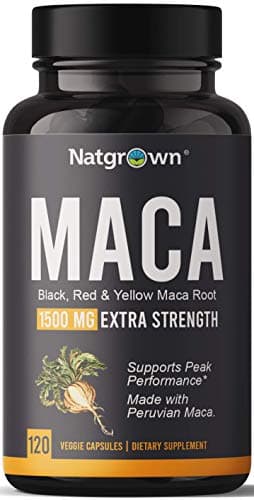Natgrown Organic Maca Root Powder Capsules 1500 mg with Black + Red + Yellow Peruvian Maca Root Extract Supplement for Men and Women - Vegan Pills - Image 1