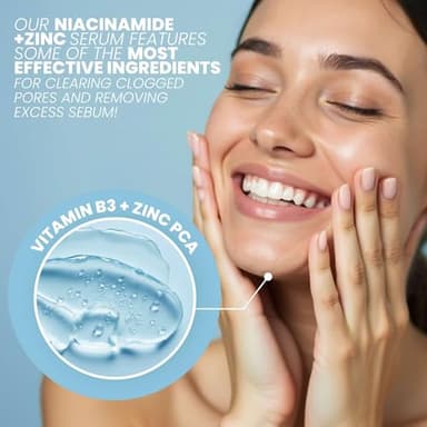 Eva Naturals Niacinamide 12% + Zinc Serum for Face – Dark Spot Remover, Pore Minimizer, Redness Relief, Hydrating Vitamin B3 with Botanical Hyaluronic Acid, Anti-Aging Facial Serum for Clear Skin - Image 4
